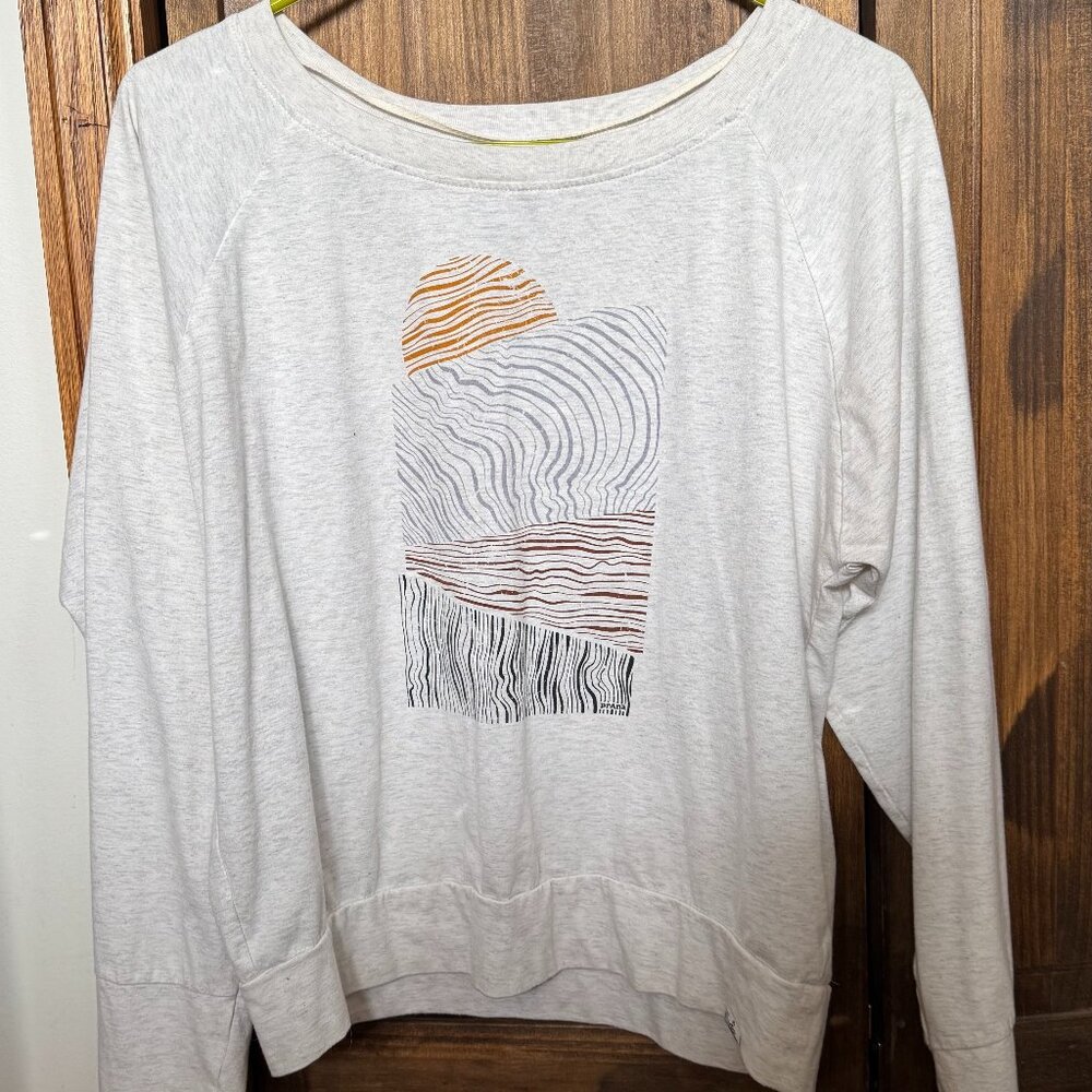 Prana Women's Off White Heather Graphic Tee